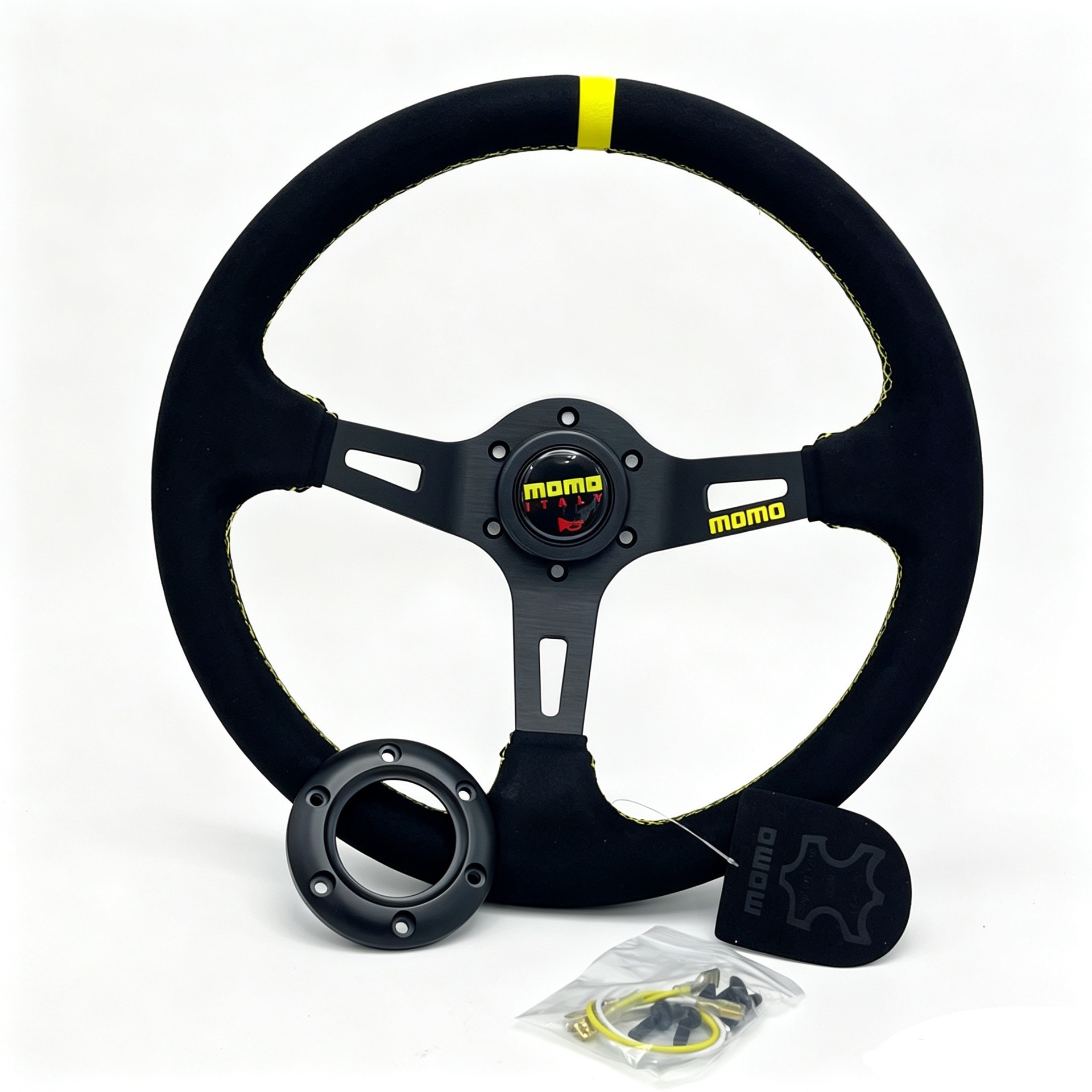 Cross-border bestseller momo new model full speed sports personalized suede racing drift steering wheel universal