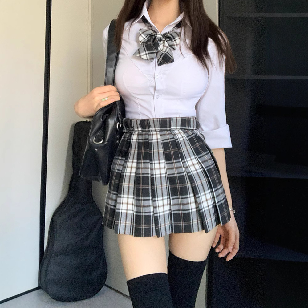 THORNY RABBIT 오리지널 JK 유니폼 신축성있는 순수한 흰색 슬림 허리 셔츠 다목적 순수 정욕 스타일 핫 소녀 슬리밍 탑