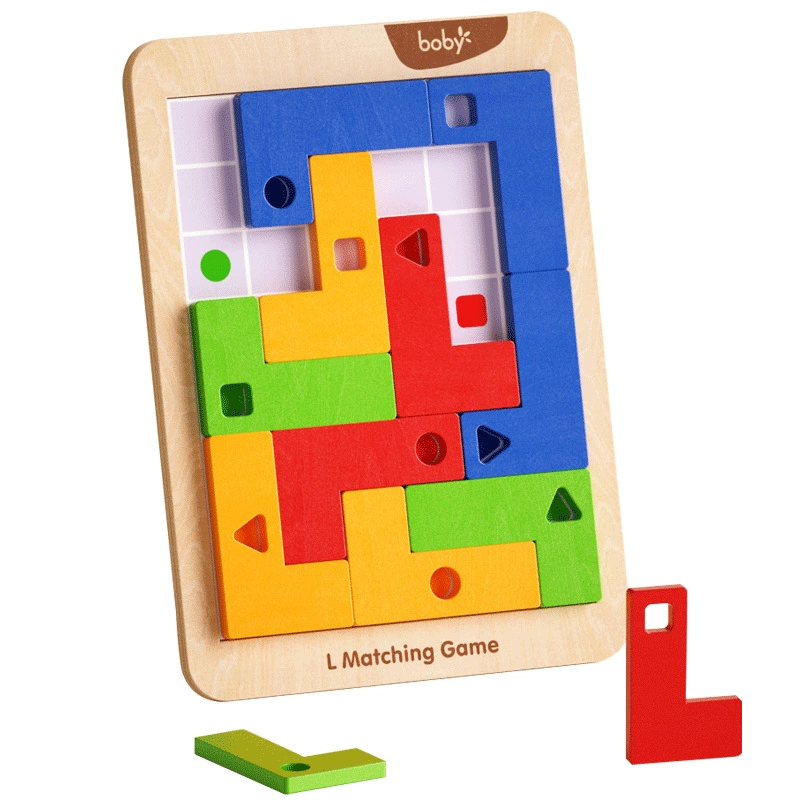 Деревянный L-образный пазл развивающая игрушка 3–6 лет