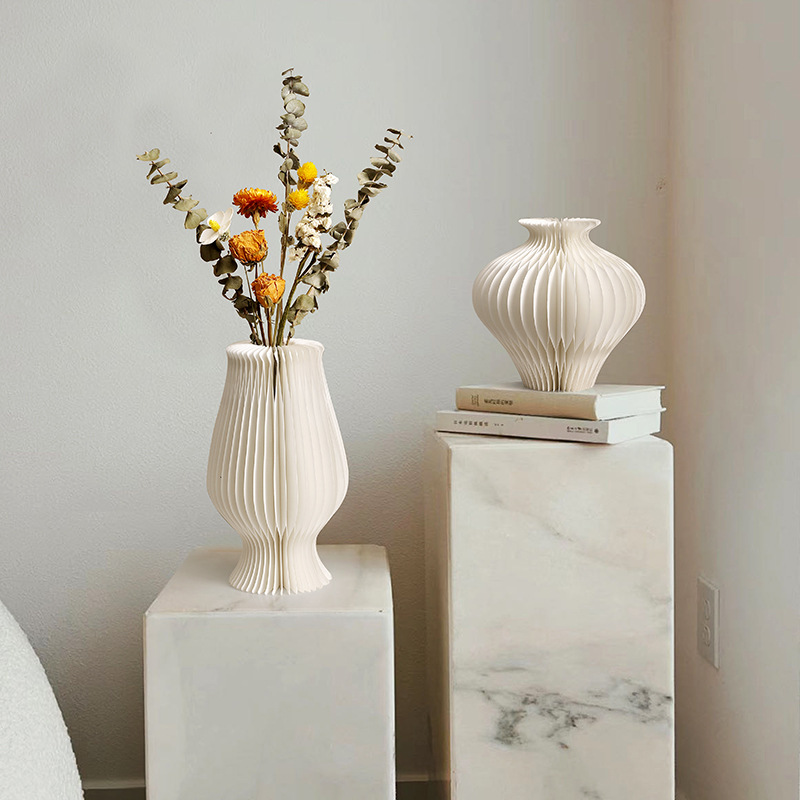 Cartones plegables creativos, flores de arte de papel, nuevos jarrones de arte de papel chino, flores, flores, flores secas, decoraciones de recipientes