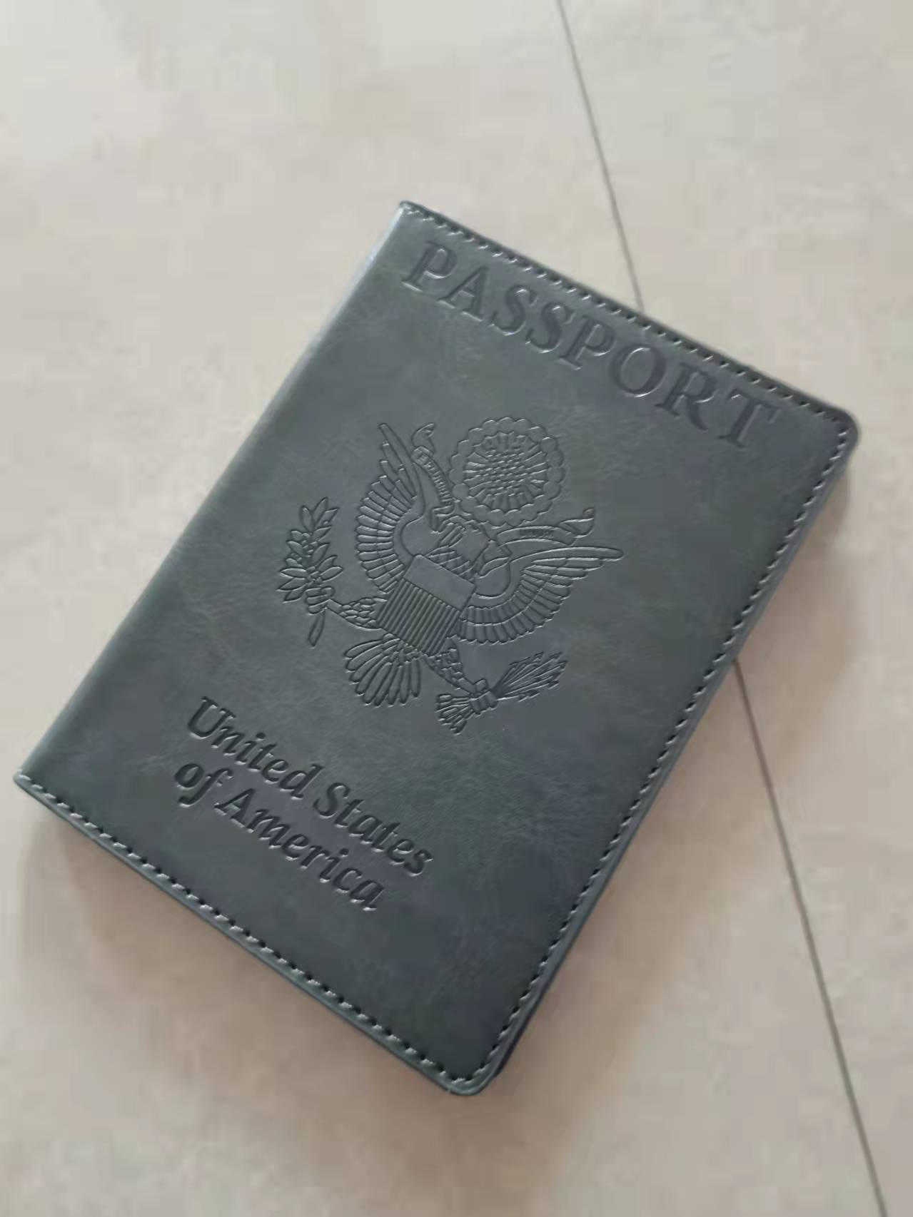 En stock envío gratuito cubierta de pasaporte americano multi-funcional bolsa de pasaporte cubierta de la Tarjeta de pasaporte caja de cuero de almacenamiento integrado pasaporte