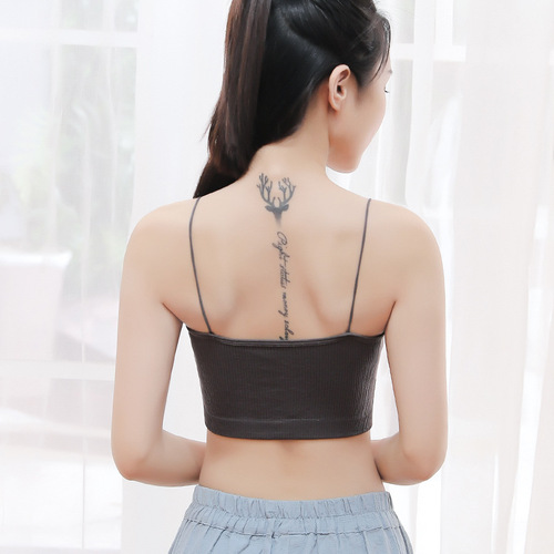Spring and summer new style beautiful back sling wrap breast thin shoulder strap beautiful back tube top underwear Japanese girl bra bottoming vest