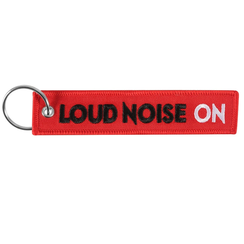 Вышитая ключница/брелок для ключей, дорожный стиль, снять перед полетом, ткань и металлическое кольцо, 12,8×5,1×2,2 см