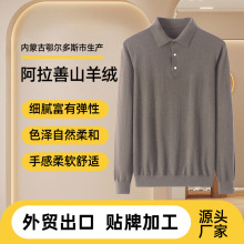 打底衫男士春秋修身气质针织T恤纯羊绒衫翻领上衣Polo衫男款毛衣
