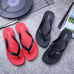 休閒舒適個性潮流外穿PVC塑料人字拖 戶外沙灘韓版平跟時尚夾腳鞋