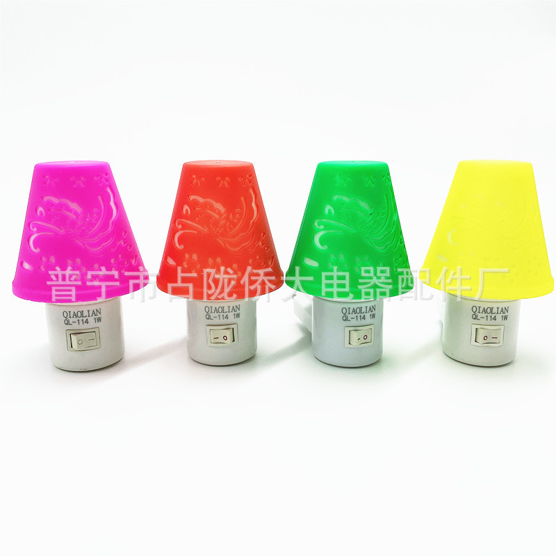 Interruptor de enchufe de hongo con lámpara de noche LED lámpara de iluminación enchufable con lámpara de dormir