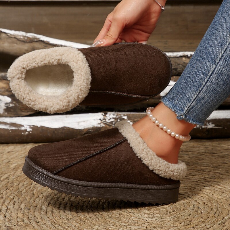 Cross-Border Large Size Cotton Shoes for Women 2026 Winter New Style Fleece-Lined Warm Birkenstock Retro Slippers Low-Cut Snow Boots for Women Cross-Border Large Size Cotton Shoes for Women 2026 Winter New Style Fleece-Lined Warm Birkenstock Retro Slippers Low-Cut Snow Boots for Women