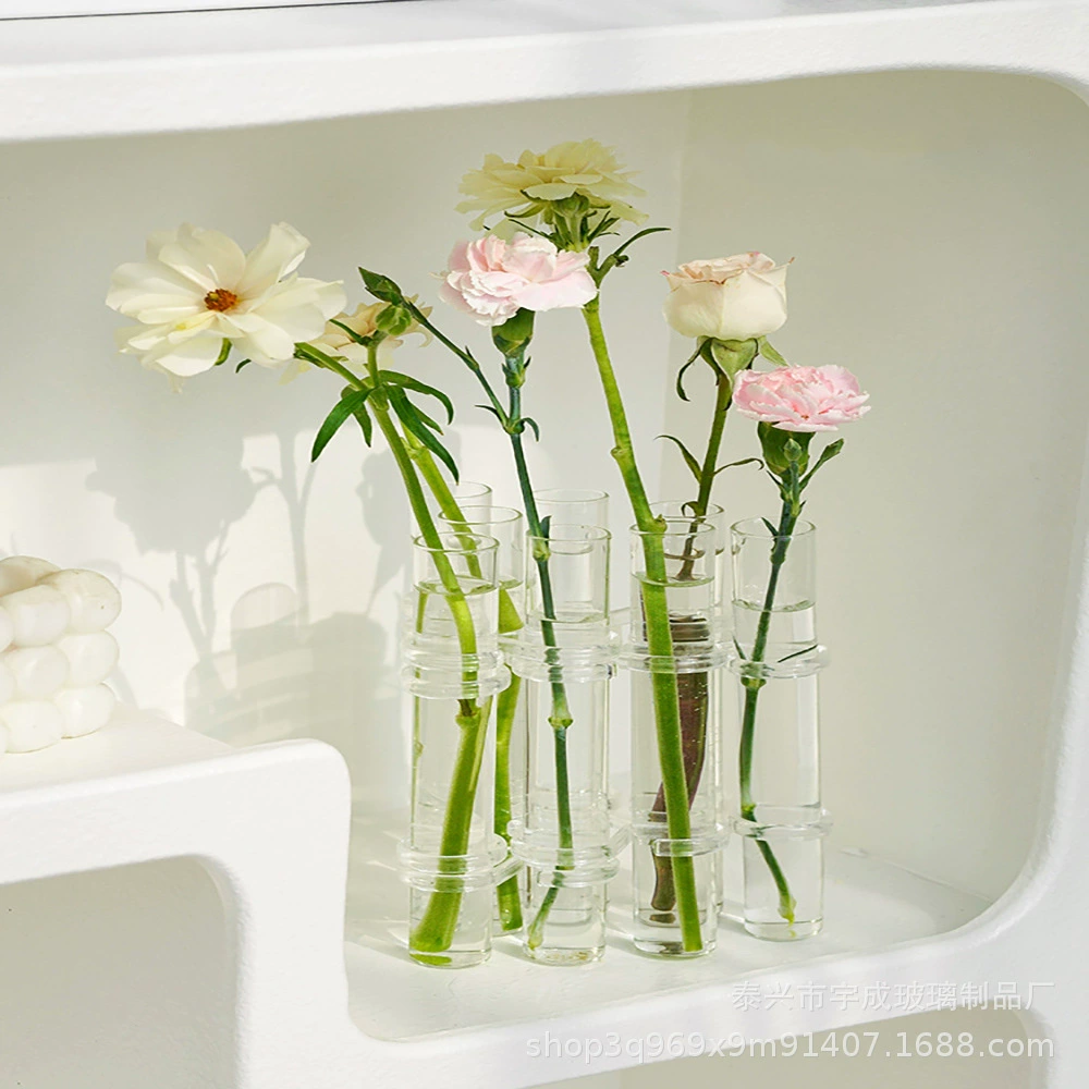 Простой ins прозрачная стеклянная пробирка ваза домашняя Цветочная гидропонная растительная Цветочная композиция Украшение Бесплатная комбинация DIY