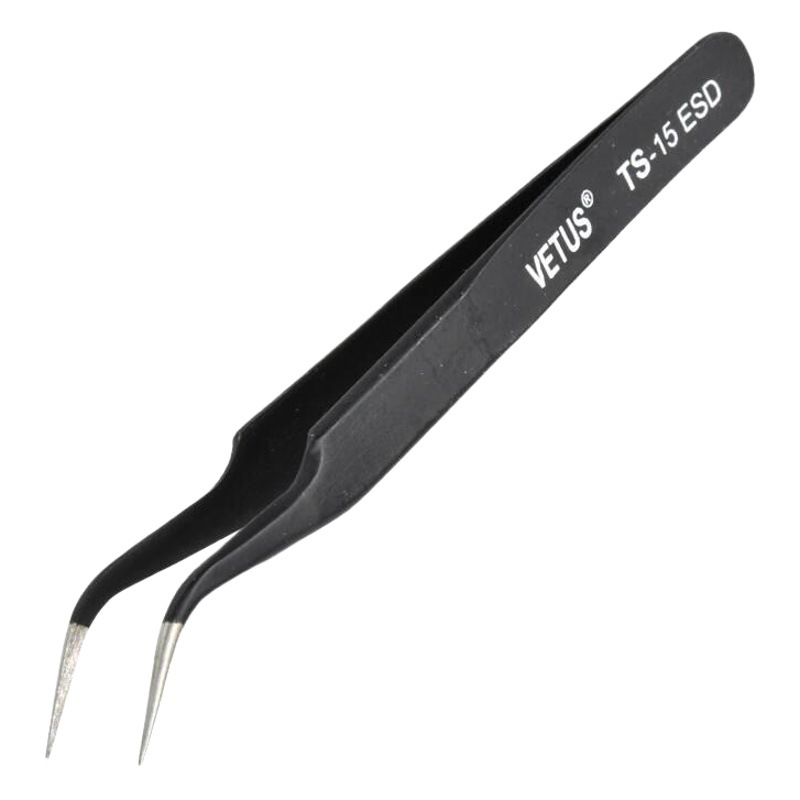 Anti-falsificación de productos genuinos VETUS TS-ESD pinzas de acero inoxidable traje Nido de Pájaro recogida de cabello belleza manicura codo de punta recta