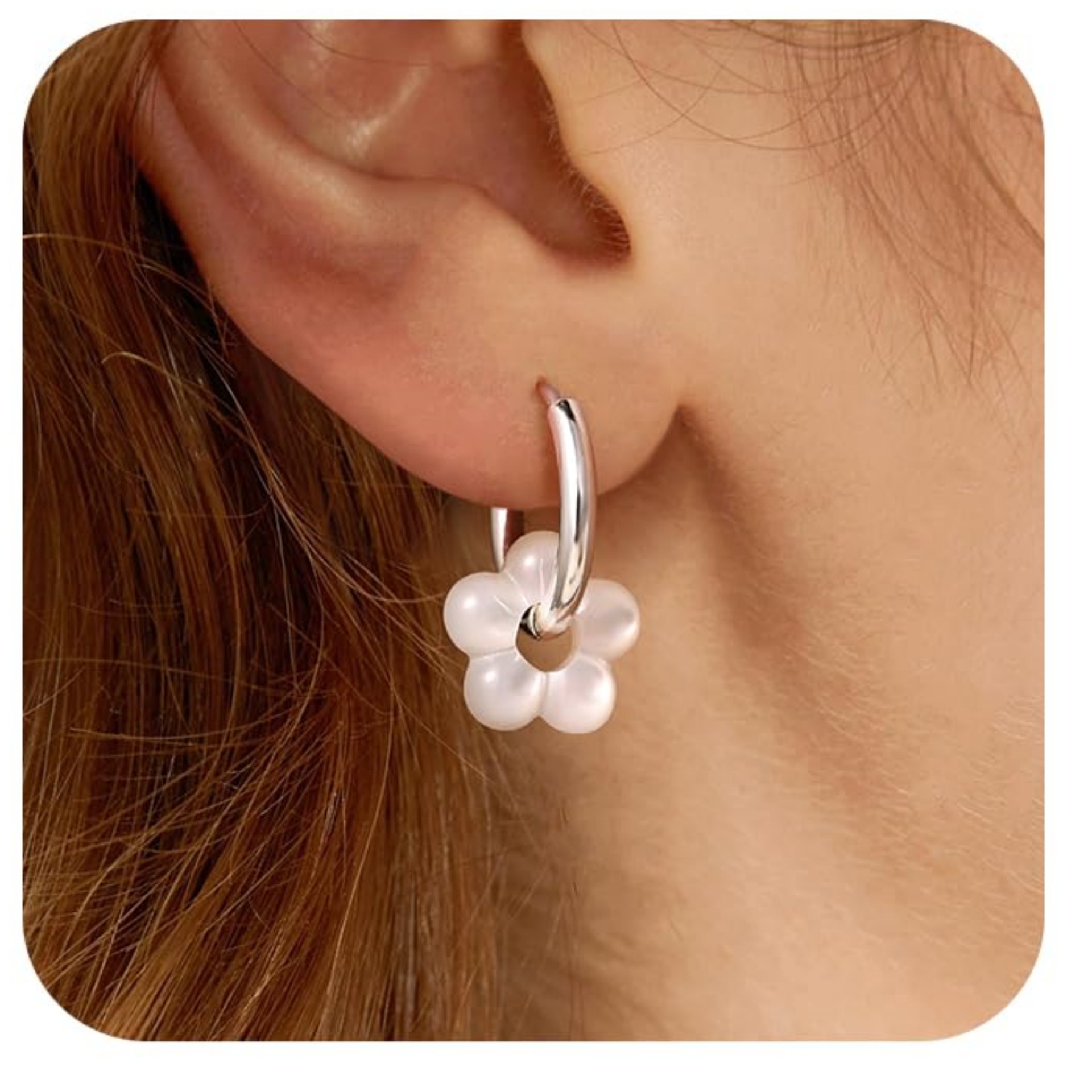 Elegante Blumen Ohrhänger Mit Echter Goldbeschichtung Und Perle_voghion.com