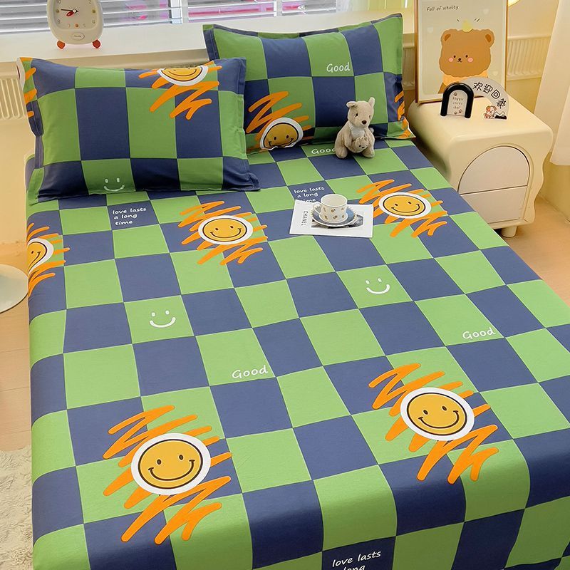 Sábanas de dibujos animados para niños 100% algodón puro, edredón para niños de una sola pieza, funda de almohada de tres piezas, sábana engrosada para el hogar