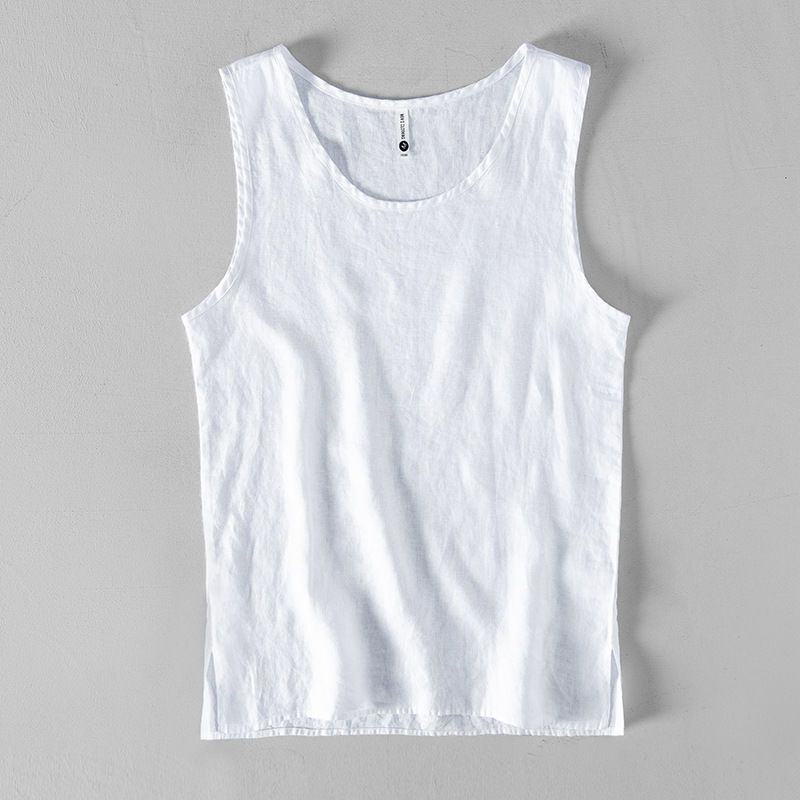 2025 Summer Retro Chinese Style Cotton Linen Vest for Men, Large Size, Loose Casual Sleeveless Shirt, Thin and Breathable Sweatshirt