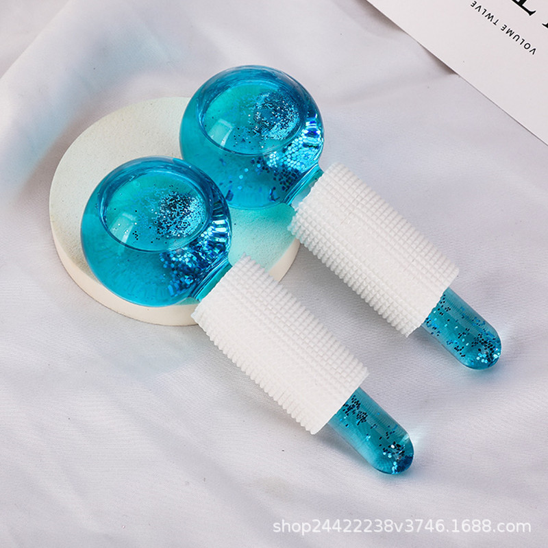 新型アマゾンアイスホッケー美容ボール粉水晶アイスホッケー氷治療顔マッサージガラス美容ボール氷球|undefined