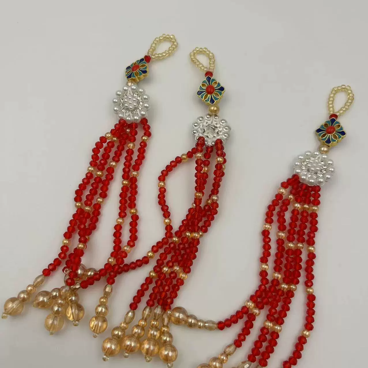 Прессованная планка с красным кристаллом ромба, Новый дворец, династия Хань, древний костюм, прессованная планка, подвеска в китайском стиле, подвеска для мобильного телефона, ювелирные изделия