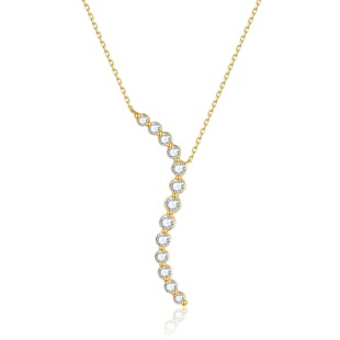 Cool Style Ins Style 14K Gold Necklace Set with Cultivated Diamonds K Gold Platinum Real Diamond Clavicle Chain Cold Style