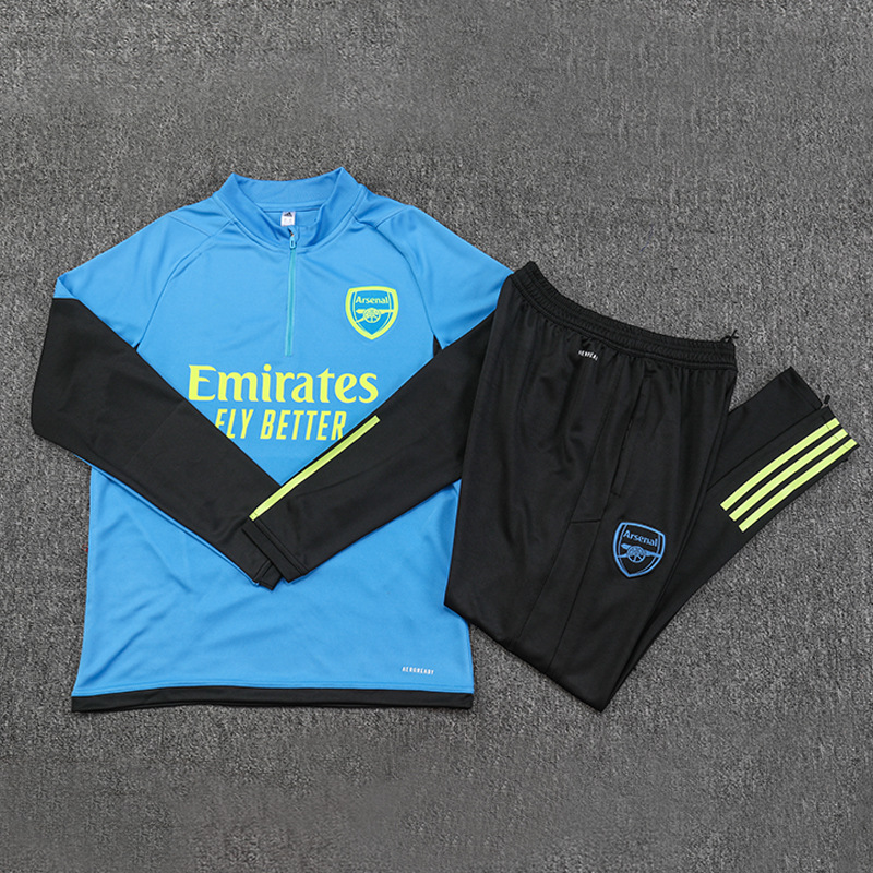 2324 Arsenal Real Madrid Manchester City Marsella Barcelona manga larga fútbol media cremallera traje de entrenamiento lote