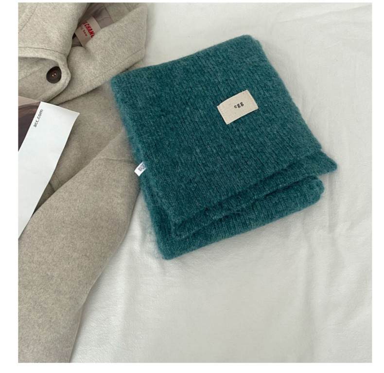 Contenant de la laine ~ Nouvelle écharpe en cachemire imitant un œuf gluant doux de couleur unie pour la chaleur hivernale en tricot de tempérament coréen_voghion.com