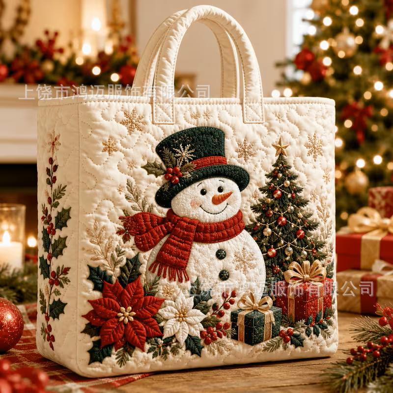 2026TEMU Dropshipping Cross-Border Independent Site Amazon New Digital Print Quilted Embroidery Christmas Bag