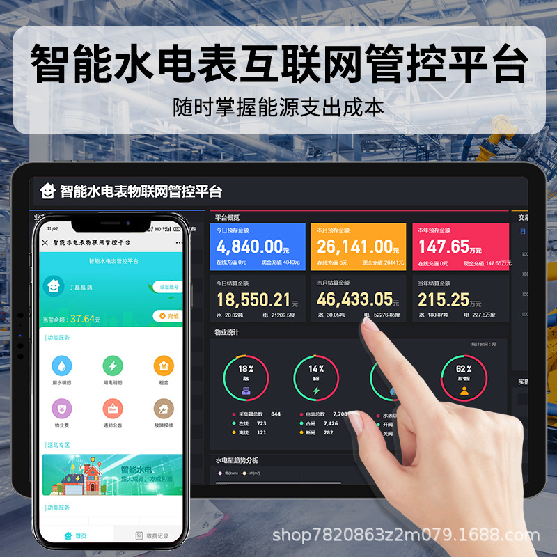 智能水表 智能电表 物业 商场 工业园区能耗分析管理控制平台