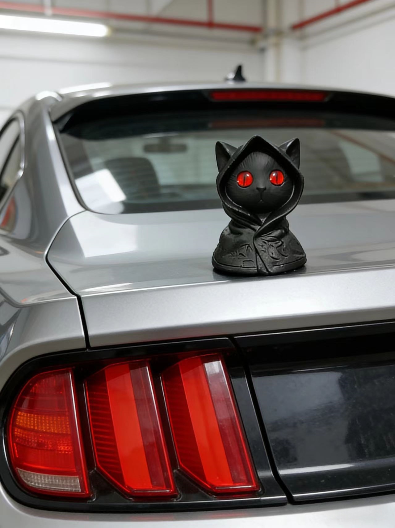 Super Cute Cat Car Ornaments, High-Quality Dark Night Black Cat Decorations for Car Dashboard and Rear