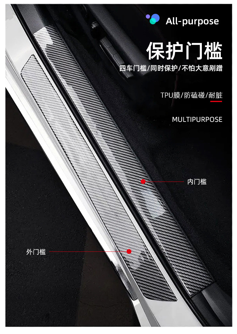 TPU Transparent Film for Geely Xingyue, Xingyue L, Xingyue S Door Sill