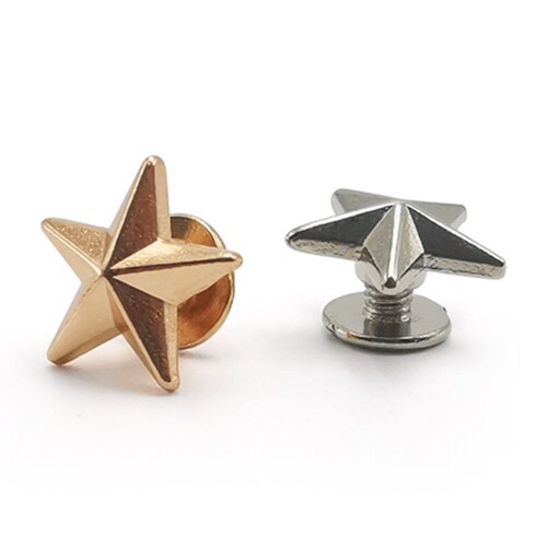 Large quantity discount, concave convex DIY five-pointed star belt decoration punk five-pointed star rivet 3D five-pointed star rivet fastener