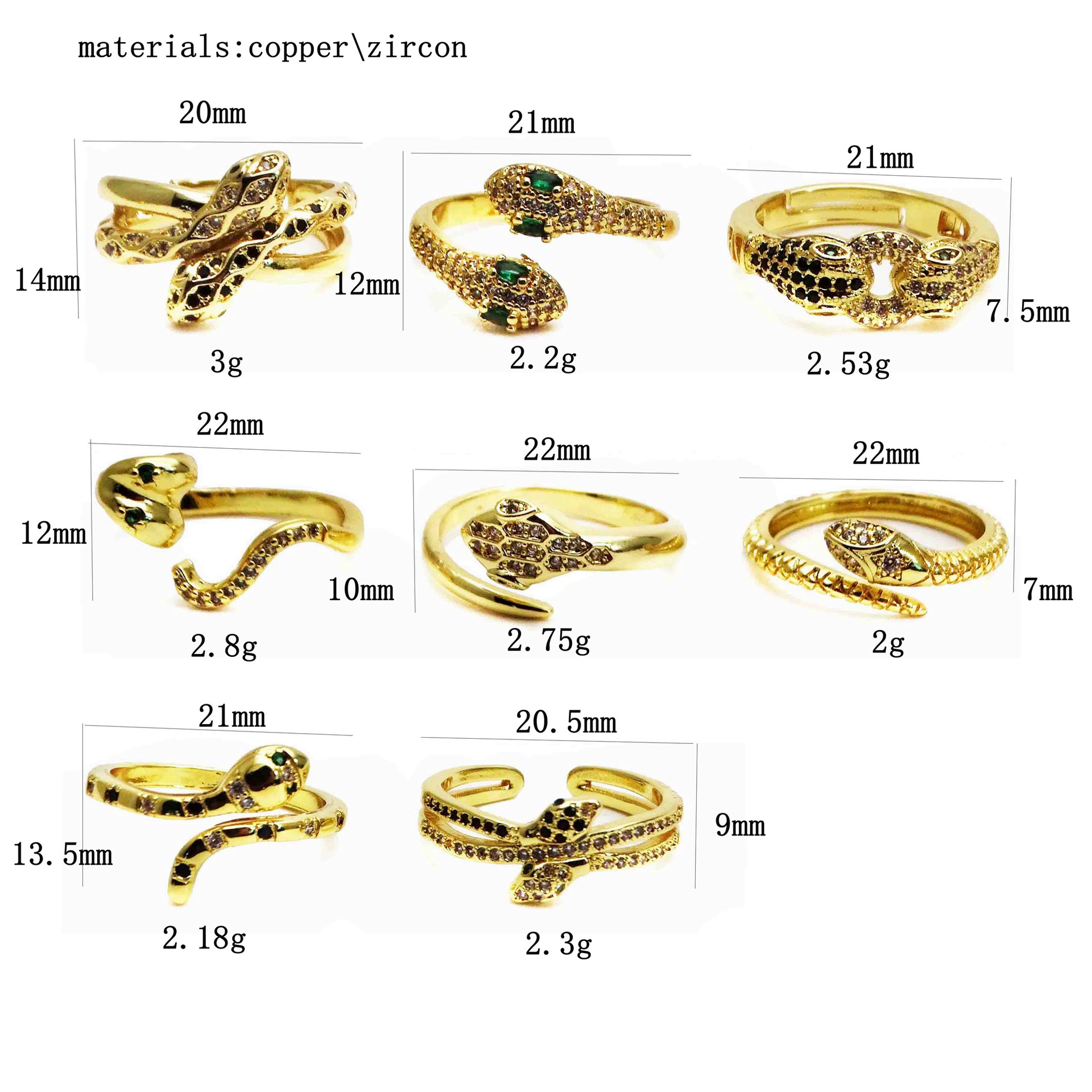 Zirconium, ring with stone, golden adjustable glasses, micro incrustation, 14 carat