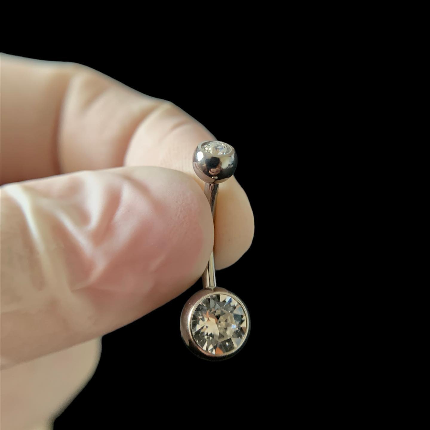 F136 Titanlegierung Basismodell Rundkugel mit Diamant-Außendurchdringung, zylindrisches Zirkon-ummanteltes Innengewinde_voghion.com