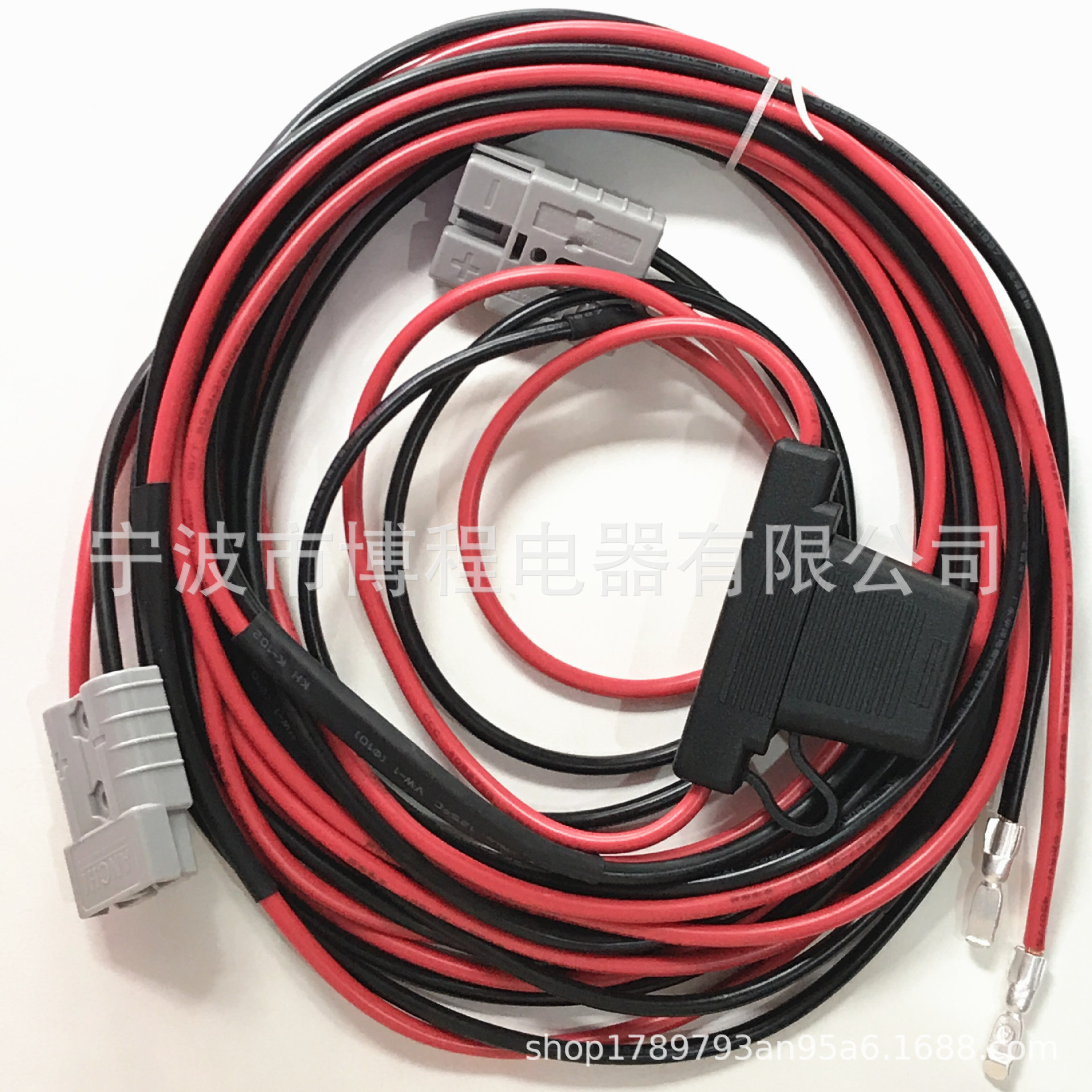 安德森插头连接80A保险丝盒电动车新能源电瓶插头80A安德森大插片