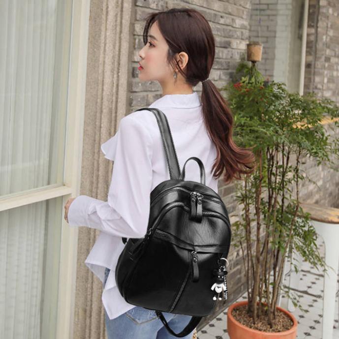 Venta directa de la fábrica de bolsos de doble hombro de piel de pu, mochilas escolares de secundaria de gran capacidad, mochilas de ocio para estudiantes de secundaria, mochilas de viaje para mujeres, comercio exterior al por mayor