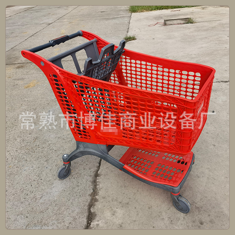 Exportador de estilo supermercado cadena de supermercados boutique colorido carro de compras de plástico completo