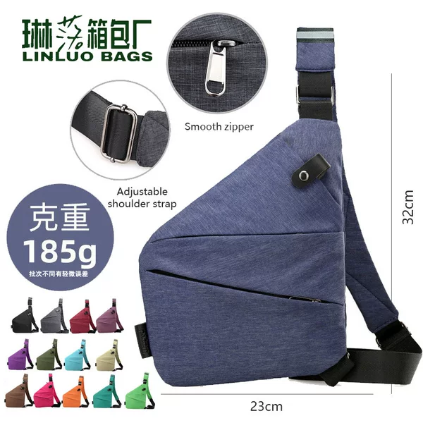 Men's Cross-Border New Simple Casual Sports Single Shoulder Crossbody Bag with Large Capacity Digital Gun Bag