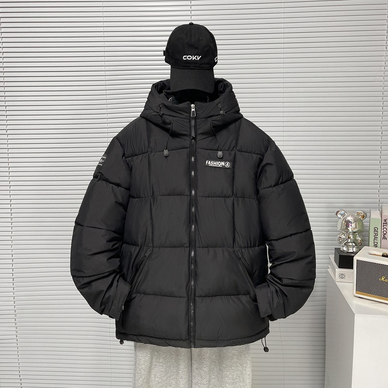 2025 otoño y invierno moderado suelto corto algodón chaqueta con capuchón hombre y mujer gran marca de moda transfronteriza al por mayor image 7
