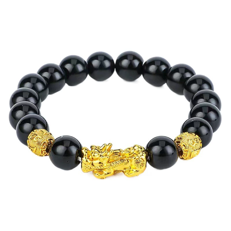 Браслет имитация обсидиана песок золото шесть слов браслет мантра этнический стиль мужчины и женщины piqiu живой дренаж оптом