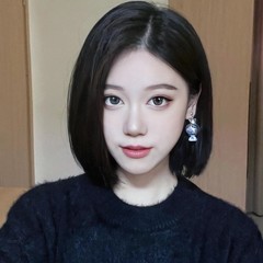 Red Book Style False Hair for Women, Center Parted Side Fringe Short Bob Hairstyle Korean Version Natural BOBO Short Synthetic Hair Headpiece Wholesale