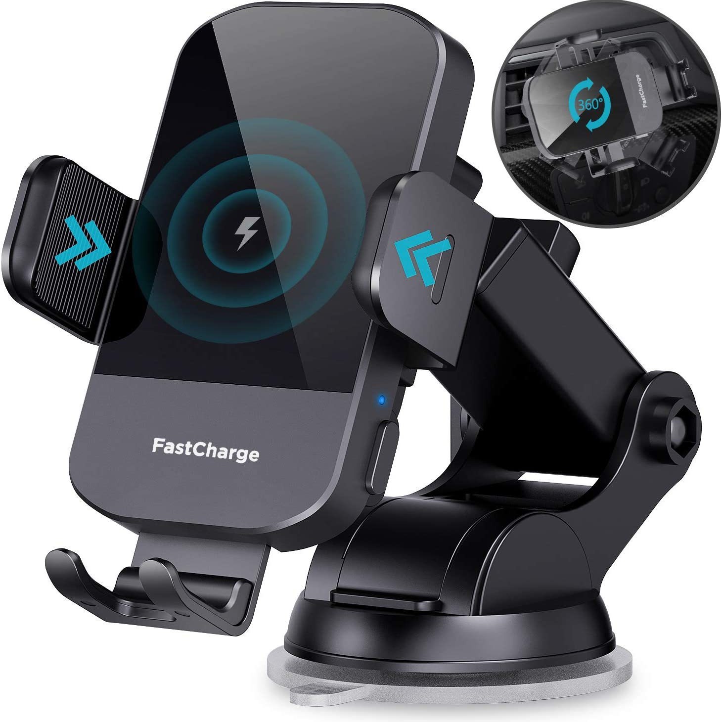 Popular 15W Car Mobile Phone Holder Wireless Charger Mobile Phone Holder New Sensor Automatic Clamping Three-Axis Joint