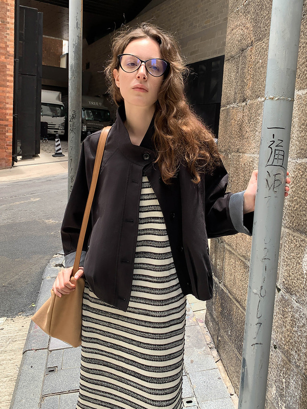 MOXI十三行女装2025秋季新款韩系上衣休闲立领短款夹克风衣外套女|undefined