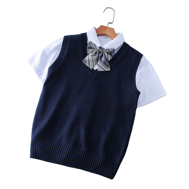 Knitting factory spot wholesale British Academy style Japanese JK uniform vest vest sweater Macron color