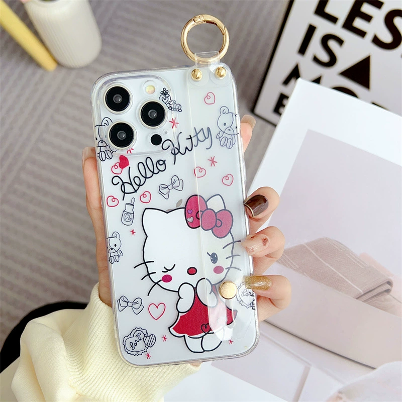 Чихуахуа Hello kitty, яблоко, совместимый браслет, чехол для телефона, iPhone 12, iPhone12 Pro, защитный ремешок для сумки, iphone, 14promax