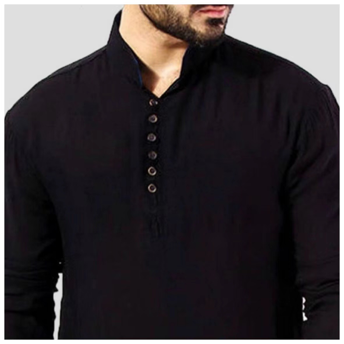 2024 Arabic style fashionable and minimalist long men's shirt Muslim robe_voghion.com