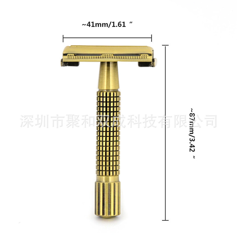 Factory In-Stock Bronze Brass Butterfly-Style Twist-Open Double-Sided Double-Edged Safety Razor Shaving Razor