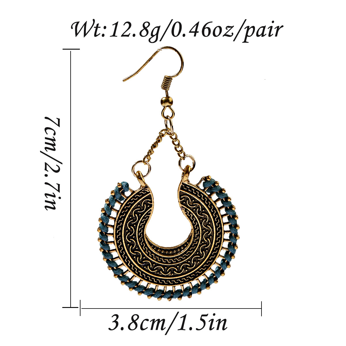 Women'S Gender 1 Pair Casual Retro Round Braid Hollow Out Alloy Drop Earrings