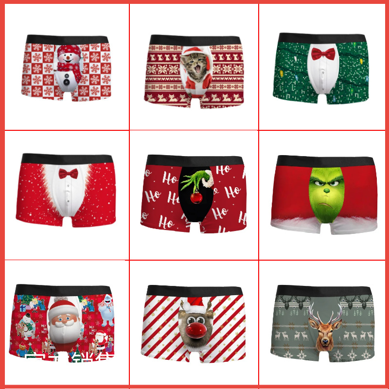 Transfronteriza exclusiva ropa interior de los hombres de impresión digital 3D transpirable stretch Calzoncillos boxers de boxeador procesamiento al por mayor