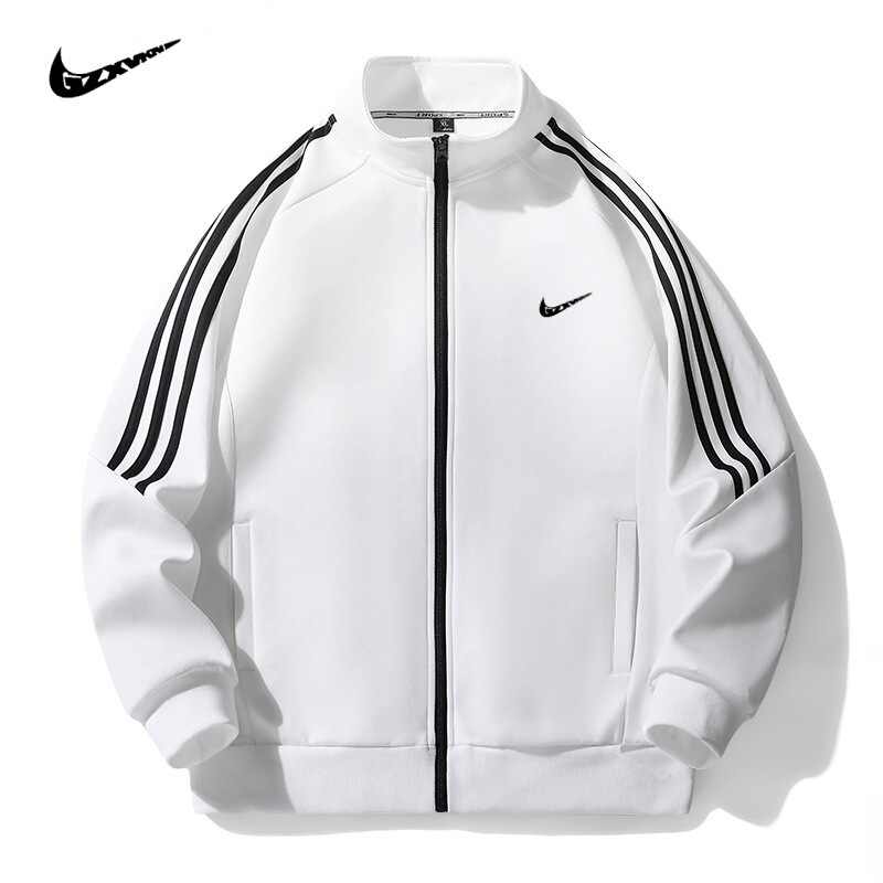 Cross-Border Cardigan Sweatshirt Spring and Autumn New Style Three-Stripe Couple Casual Versatile Sports Trendy Sweatshirt Jacket