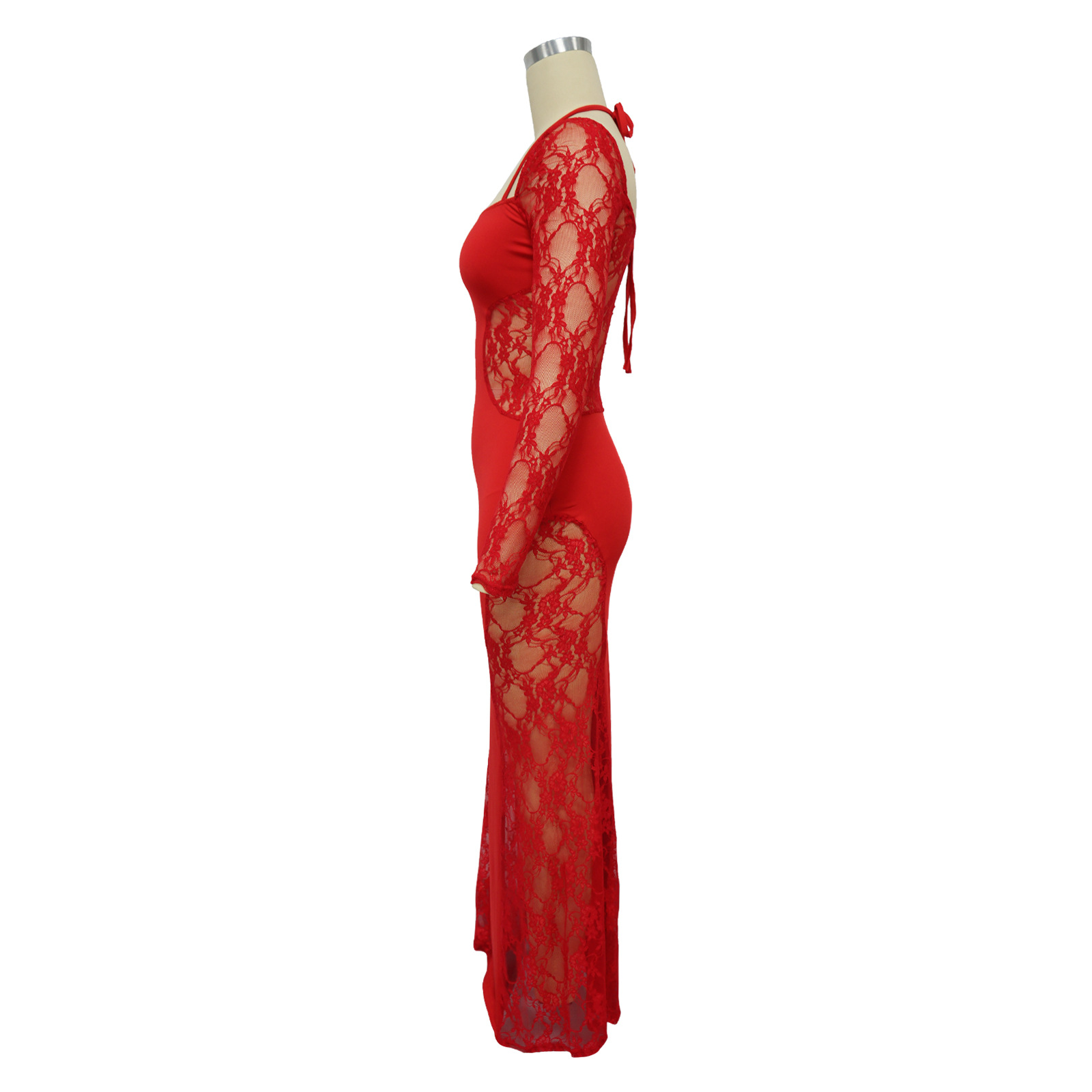 Elegant Women's Lace Splicing Evening Dress For Special Occasions_voghion.com