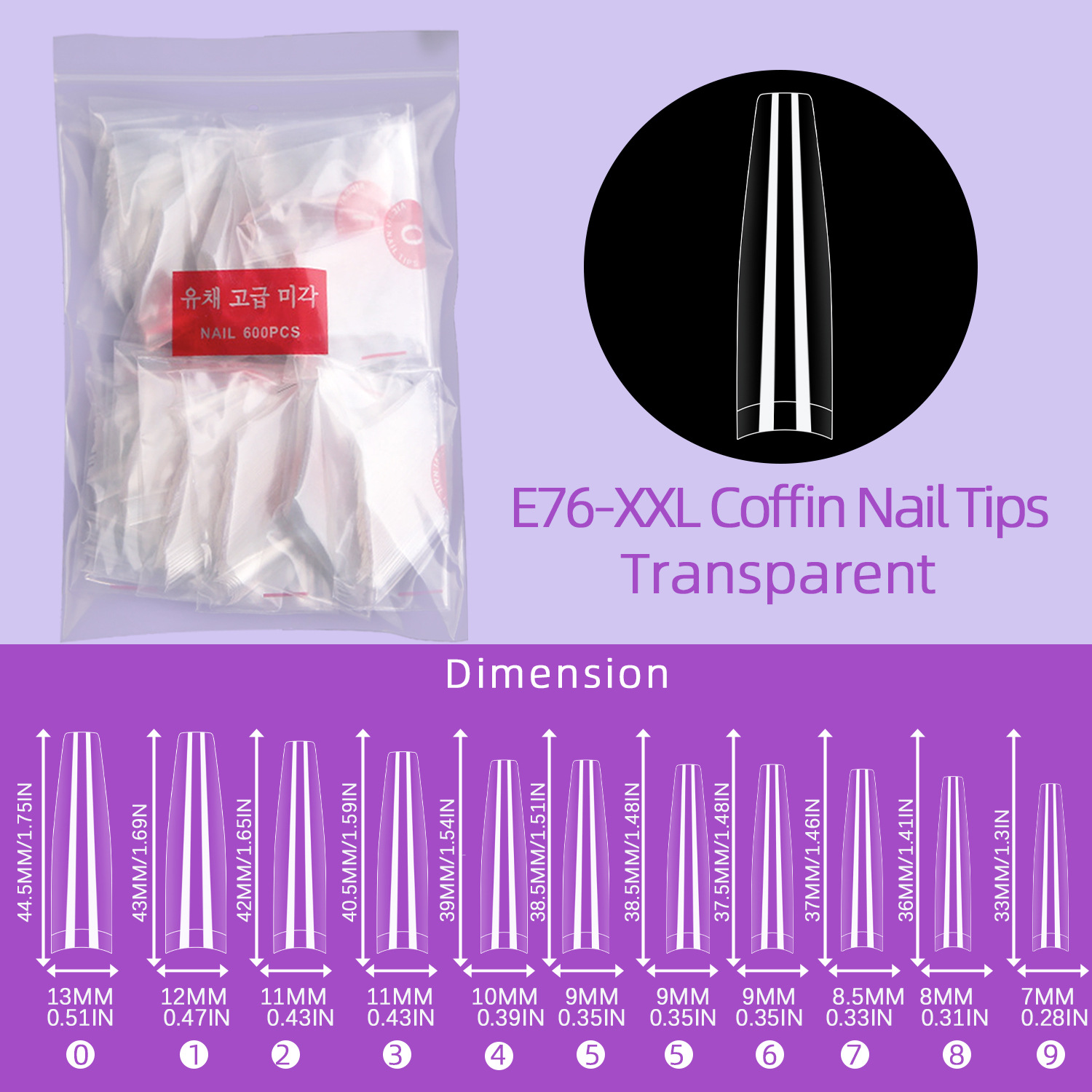 Uñas postizas XXL estilo cowboy, uñas francesas planas MAX, 600 piezas, venta al por mayor transfronteriza, gran oferta transfronteriza