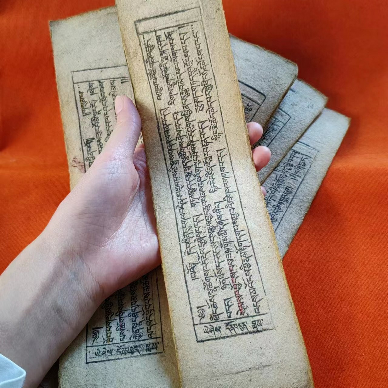 西藏手写老经书经文正反面装裱拍照背景图古玩老物件收藏品aqx12-阿里巴巴