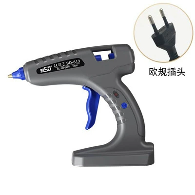 Yapışqan paylayıcı adapterlər — hot melt glue gun wholesale - sd-813-gray-100w-large-glue-gun-european-gauge-two-round-insert