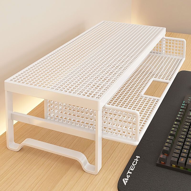 Laptop stand with cooling drawer, monitor riser, desktop heightening stand for office and dormitory Laptop stand with cooling drawer, monitor riser, desktop heightening stand for office and dormitory