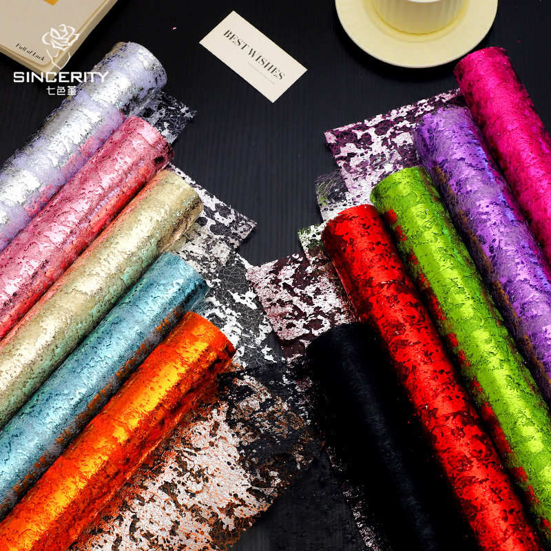 Siete colores cordier sequin hilo hilo de malla flor flor buquete envoltura hilo de flores material de embalaje de flores hechas a mano